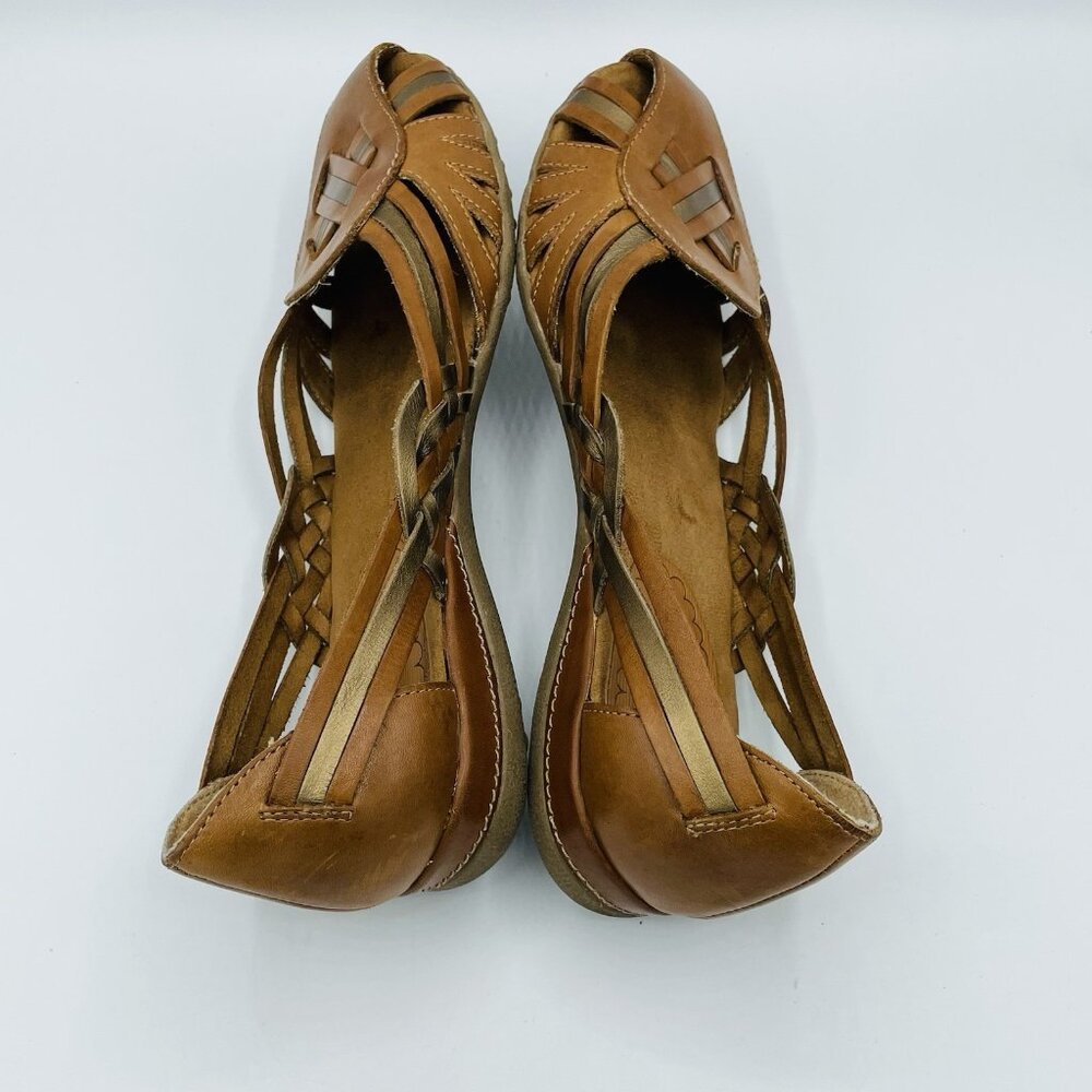 Baretraps Sandal Womens Size 9 M Brown Leather Flats Shoes Slip On Strappy - Picture 11 of 11